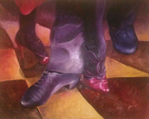 Picture of tango dancers feet intertwined